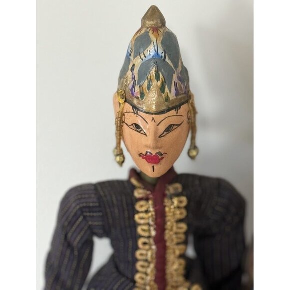 Set of Two Vintage Style Indonesian Stick Puppet Wayang Golek Rod Puppet Japanes - Picture 3 of 10